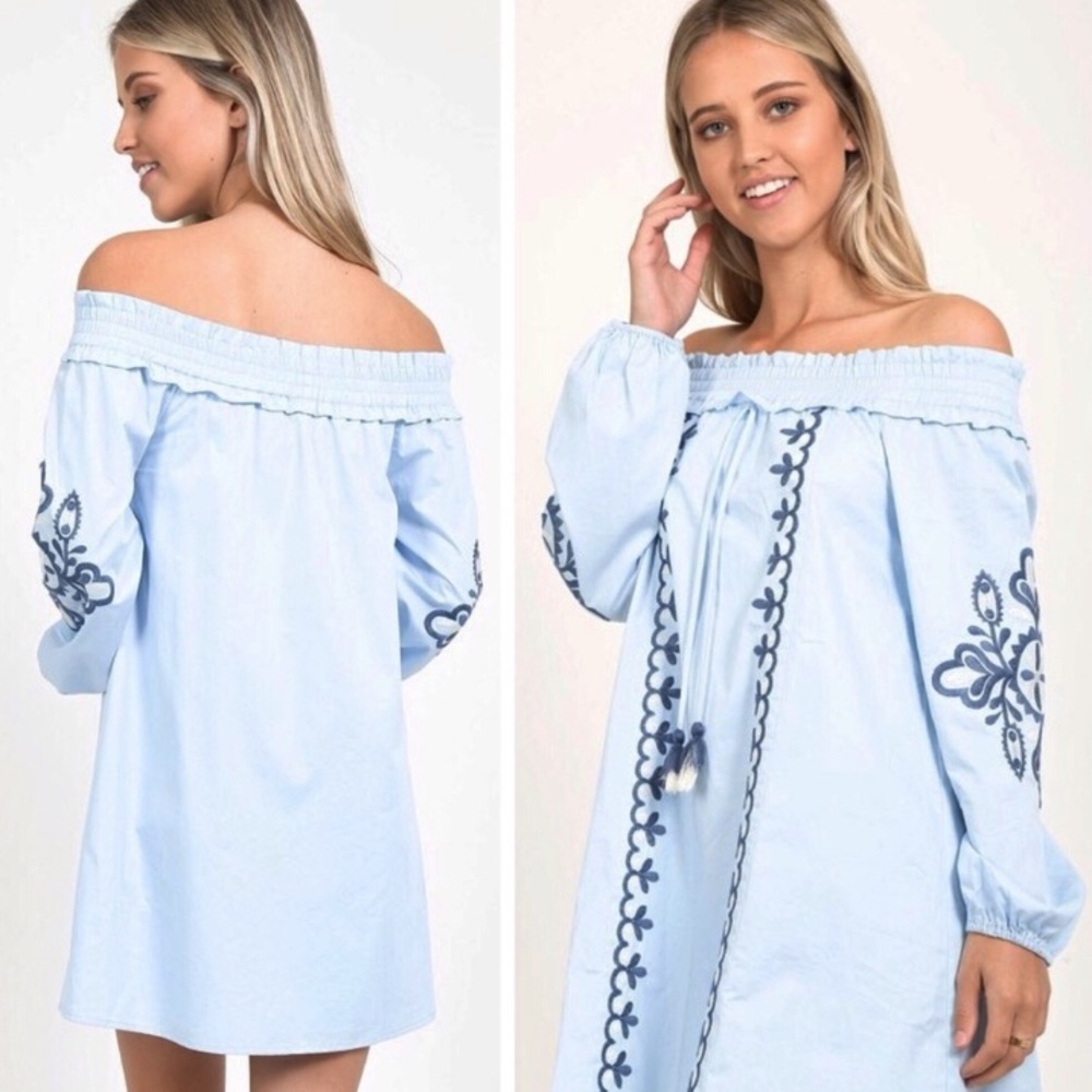 BOHO OFF THE SHOULDER DETAIL DRESS - Picture 3 of 4